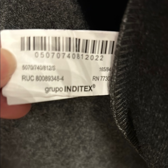 Zara Gray Flannel Long Coat - Picture 3 of 5